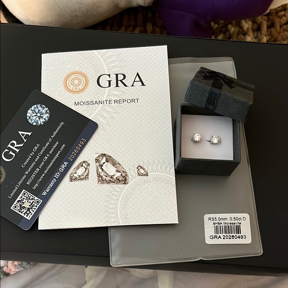 GRA Moissanite Stud Earrings